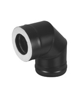 Сэндвич-колено BLACK (AISI 430 1,0мм/0,5мм, KERALUX) 90* 3 секции