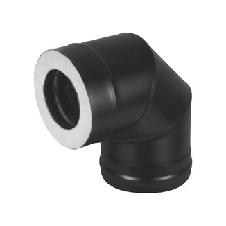 Сэндвич-колено BLACK (AISI 430 1,0мм/0,5мм, KERALUX) 90* 3 секции