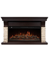 Каминокомплект Firelight Michigan 40 камень молочный, шпон темный дуб с очагом Aurora RTFP/P-AR40LS