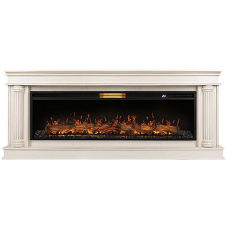Каминокомплект Firelight Olympia 60 слоновая кость с золотой патиной с очагом Aurora RTFP/P-AR60LS