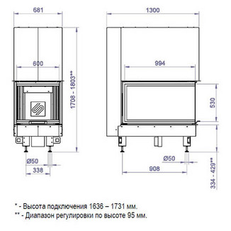 Каминная топка 3VLF 1000B (Stav)