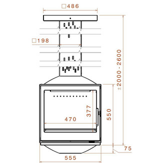 Камин LCI 5 SKY G4, труба 2 м (Liseo Castiron)