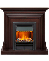Каминокомплект Bradford темный дуб с очагом Brookline Black