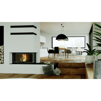 Топка DEFRO HOME RIVA ME BP G SHORT, 19 кВт, 923/478/500мм, угловое стекло справа, с водяным контуром, гильотина