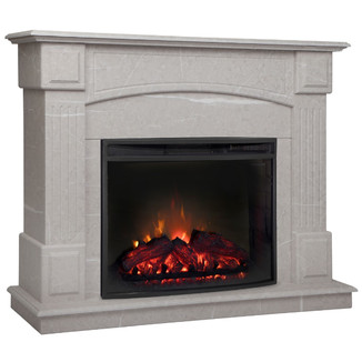 Электрокамин RealFlame Carolina Marble 25,5 WT Evrika 25,5 LED мрамор бежевый