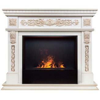 3D электрокамин RealFlame Estella 26 WT Black вставка + 3D Cassette 630 Panel