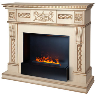 3D электрокамин Corsica Lux 26 WT с Black вставка + 3D Cassette 630 Panel